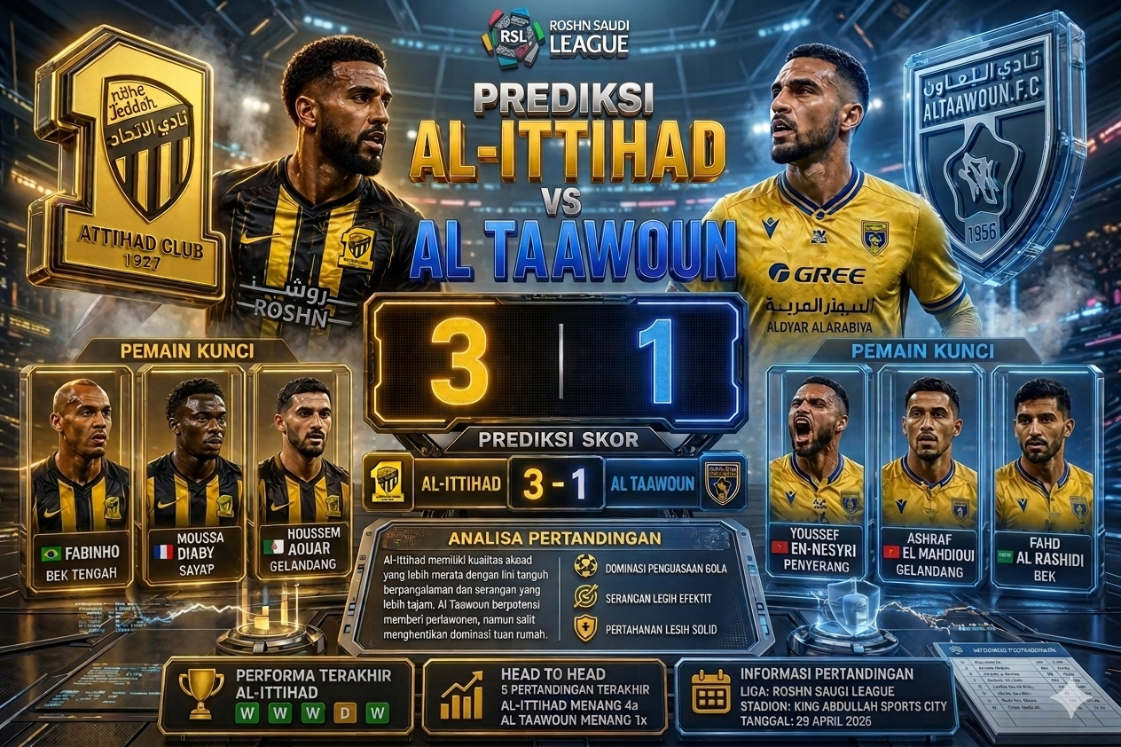 Al-Ittihad vs Al-Taawoun Liga Saudi 2026