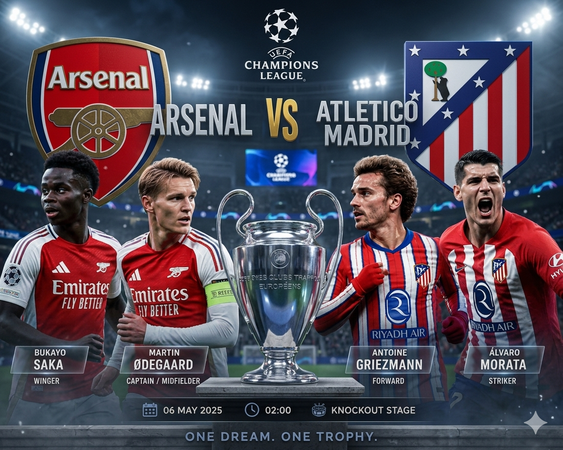Liga champions 2026 Prediksi Arsenal VS Atletico Madrid